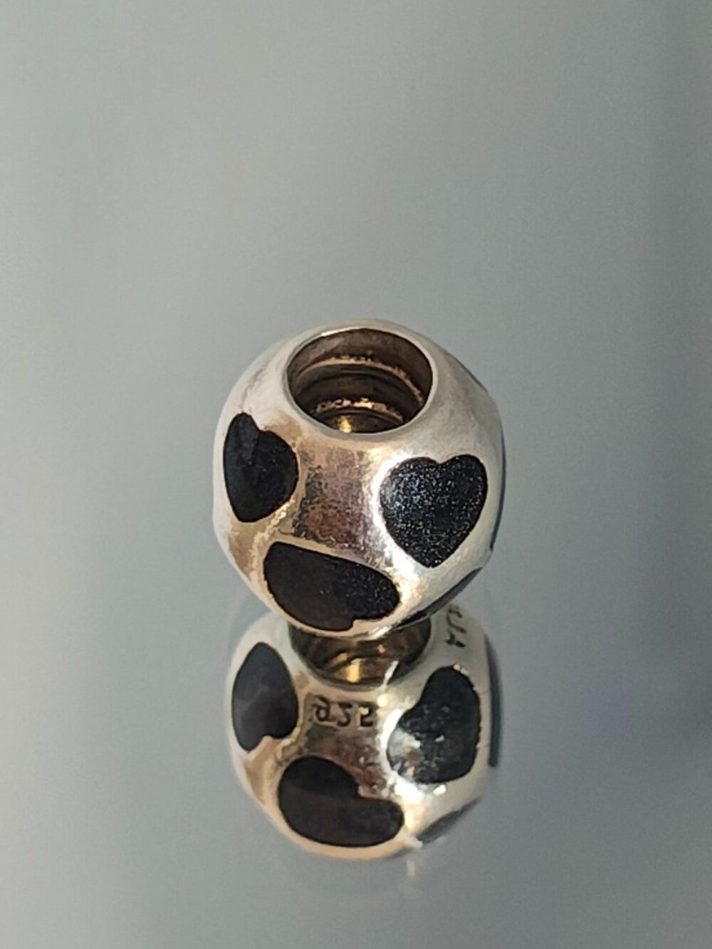 Authentic Pandora Retired Love You Black Enamel Charm – 790543EN22 Sterling - Picture 9 of 11